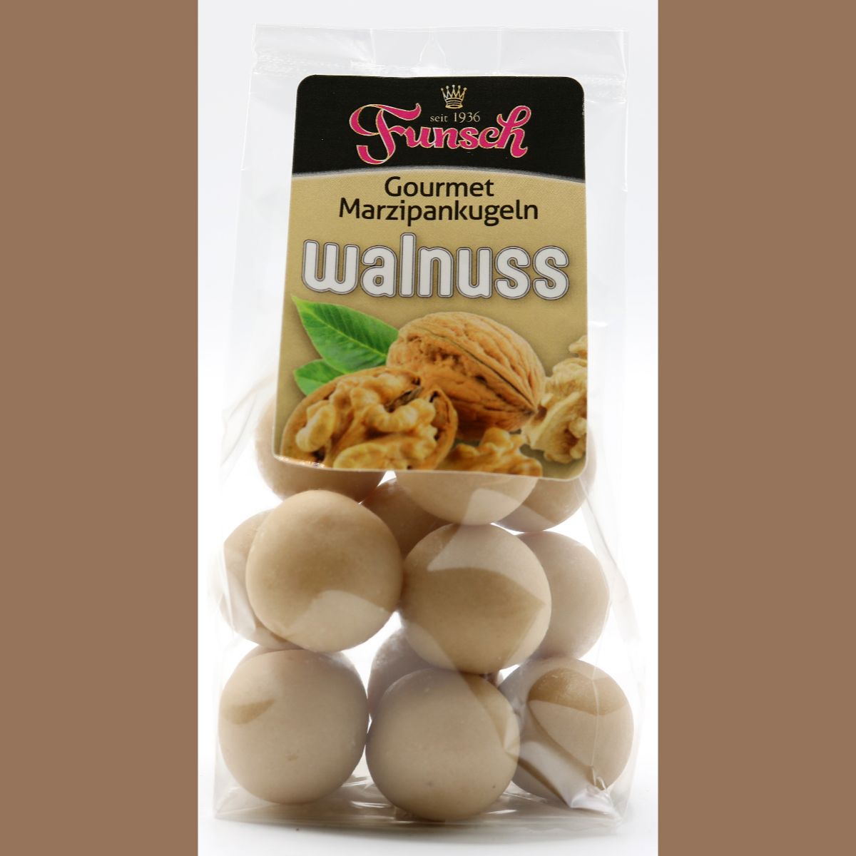 90/10er Edelmarzipan Gourmetkugeln Walnuss 100g