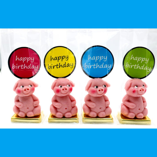 Edelmarzipan Happy Birthday Schweine Sortiment 48g